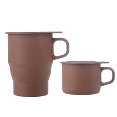 Brown 300 ml Silicone Collapsible Cups For Traveling