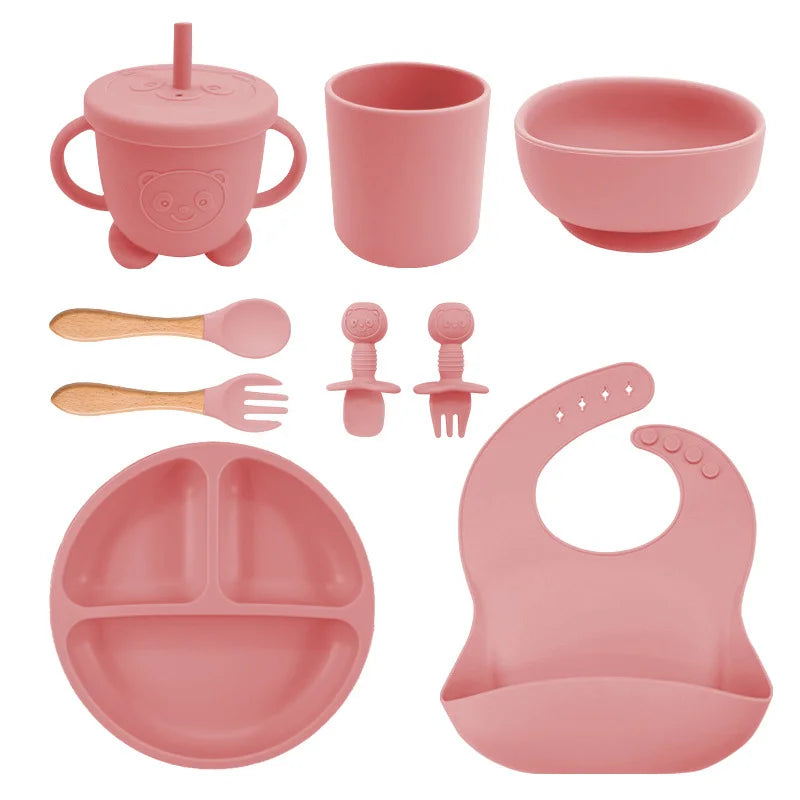 Pink Baby Feeding Supplies Set