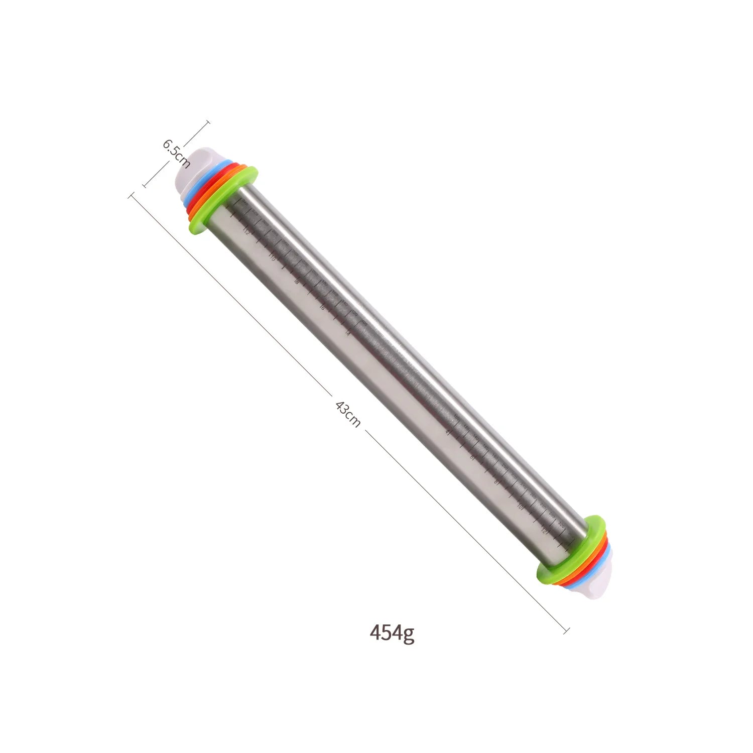 Rolling Pin with Silicone Thickness Rings