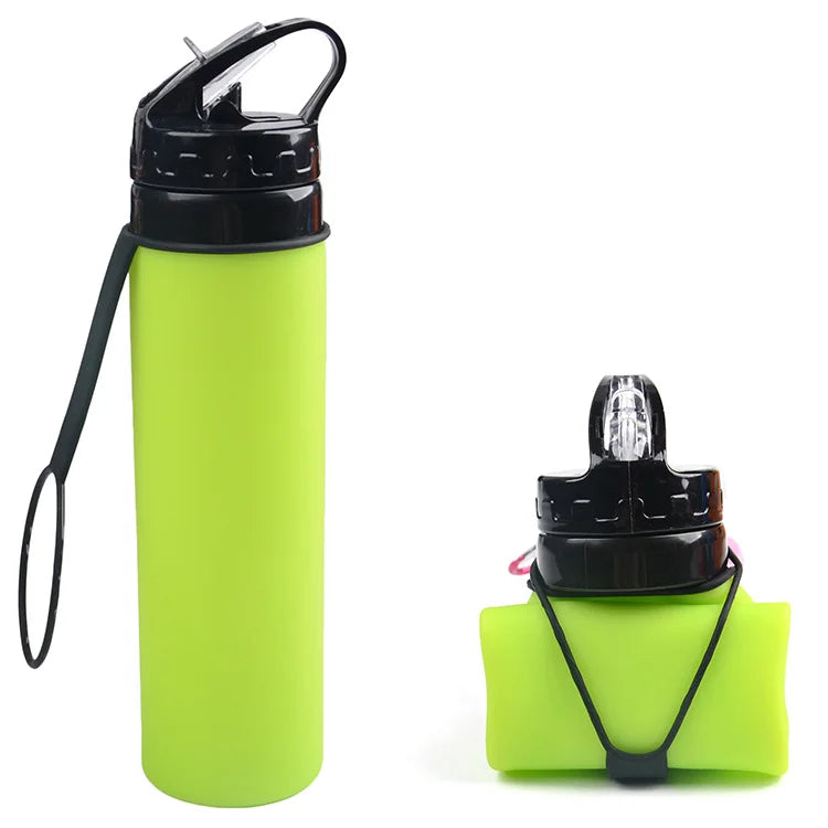 Green Silicone Travel Water Bottle