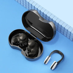 With nose clip White Black Silicone Ear Plugs And Nose Clip Set