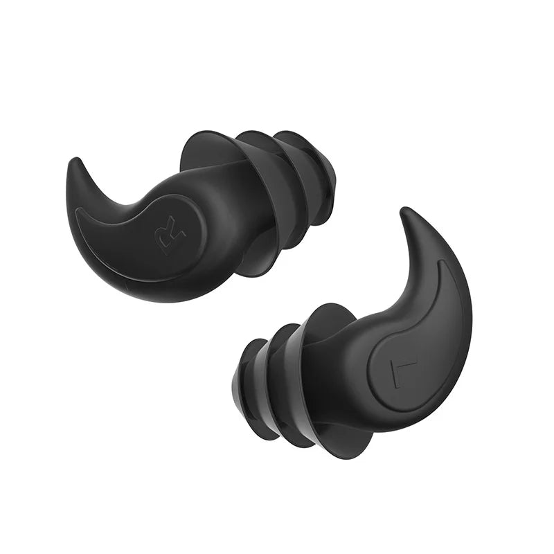 Black Silicone Swimming Earplugs