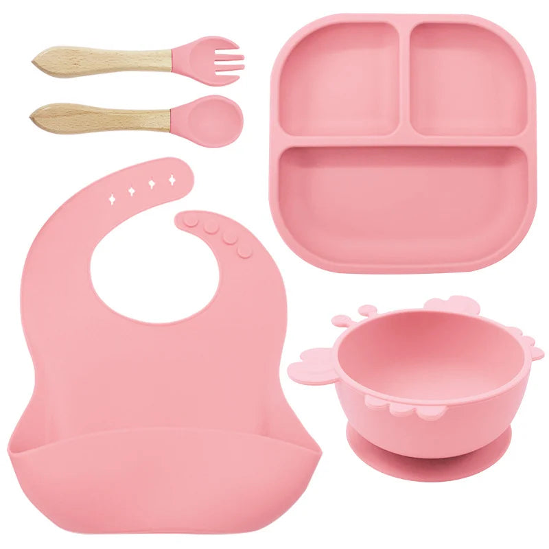 8-piece Bear Silicone Baby Utensils | Feeding Set