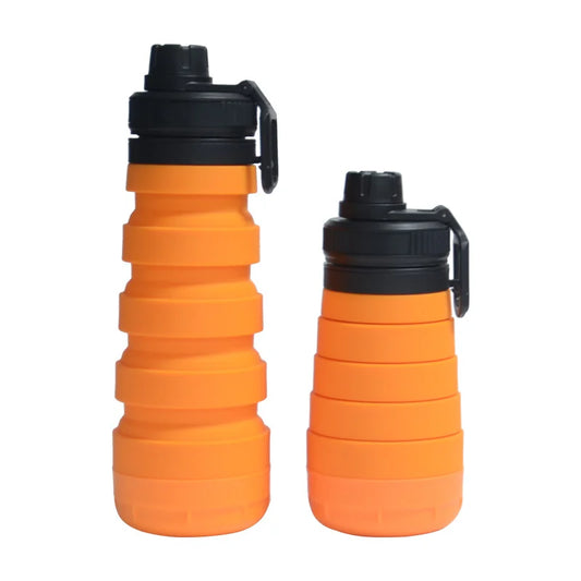 Orange Food-grade Silicone Water Bottle