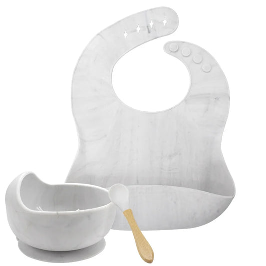 White 3-Piece Baby Feeding Set