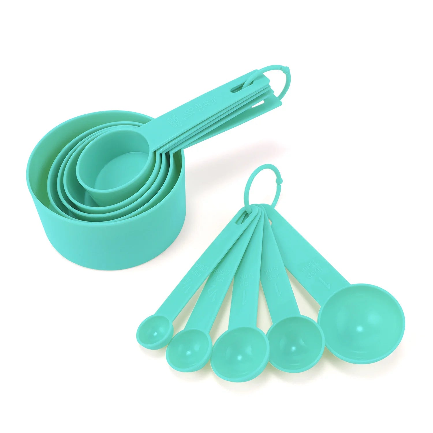 Sea Green 10-Piece Measuring Silicone Spoons and Cups