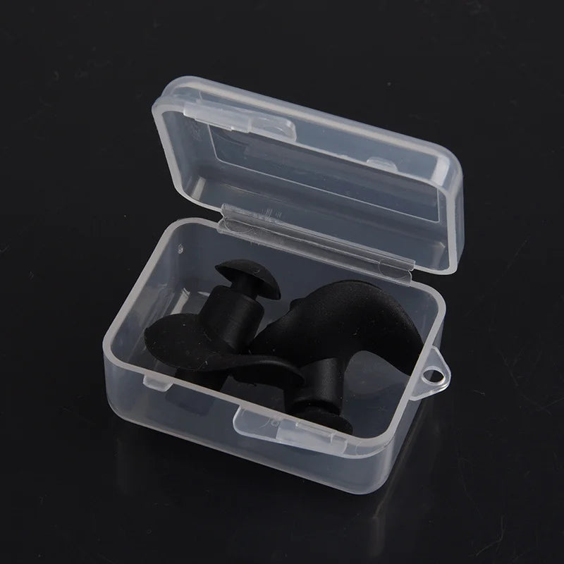 Black Waterproof Silicone Ear Plugs