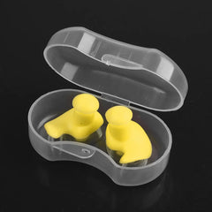 Without nose clip White Yellow Silicone Ear Plugs And Nose Clip Set