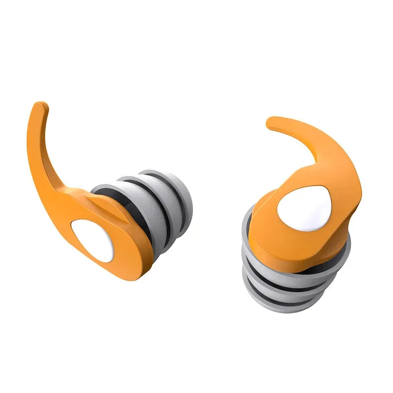 Orange 1 Pair Silicone Earplugs for Sleeping