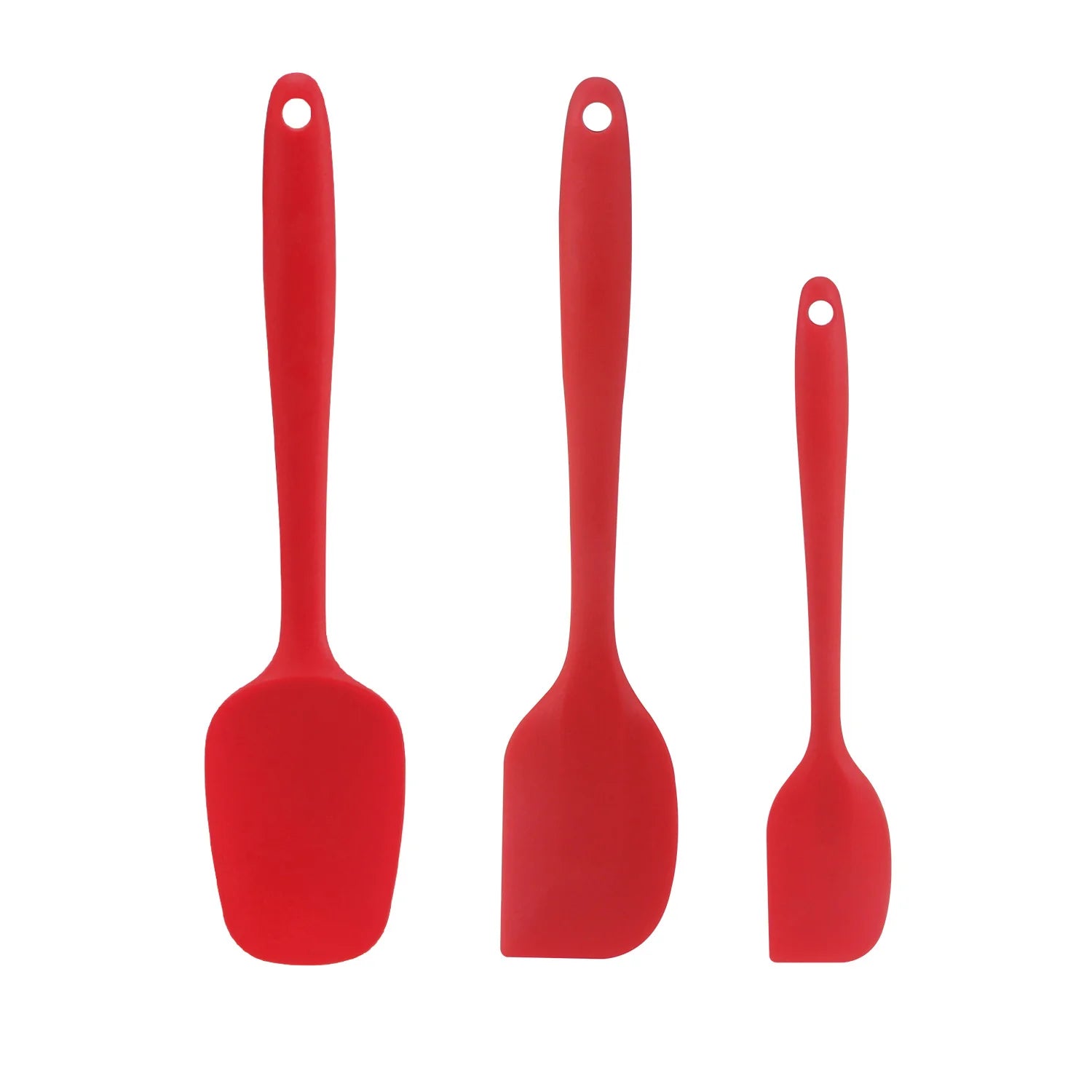 Red 3x Silicone Spatulas Set